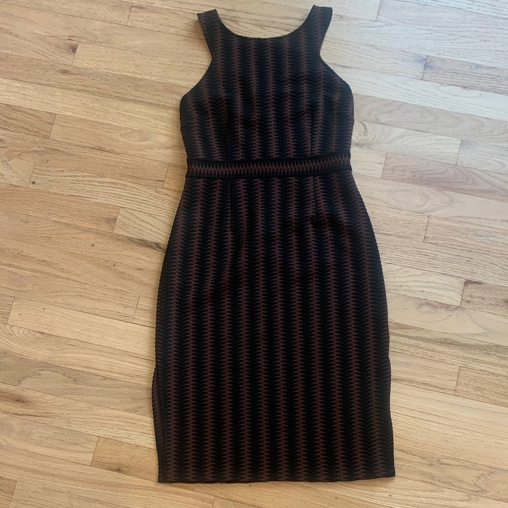 Maeve Black and Brown knee-length dress